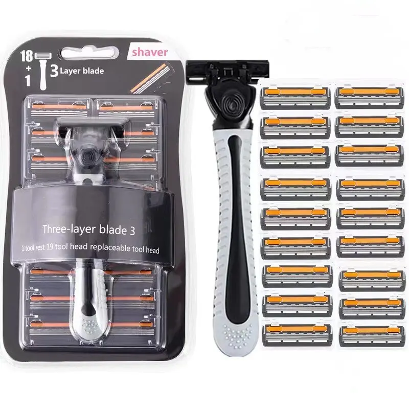 Straight Razor Safety - Alat cukur pria, pencukur tiga lapis
