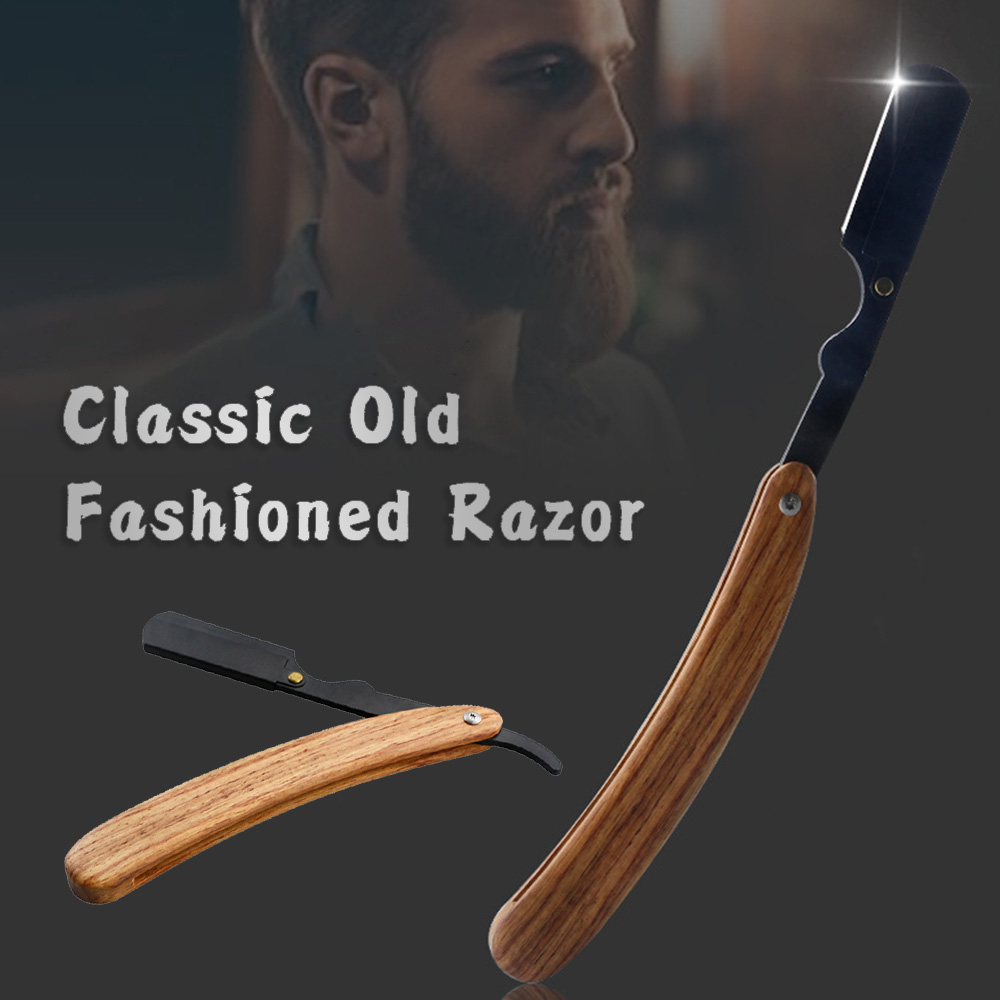 Straight Razor Safety - Pencukur jenggot Rosewood lipat baja tahan